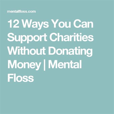 12 Ways You Can Support Charities Without Donating Money.
